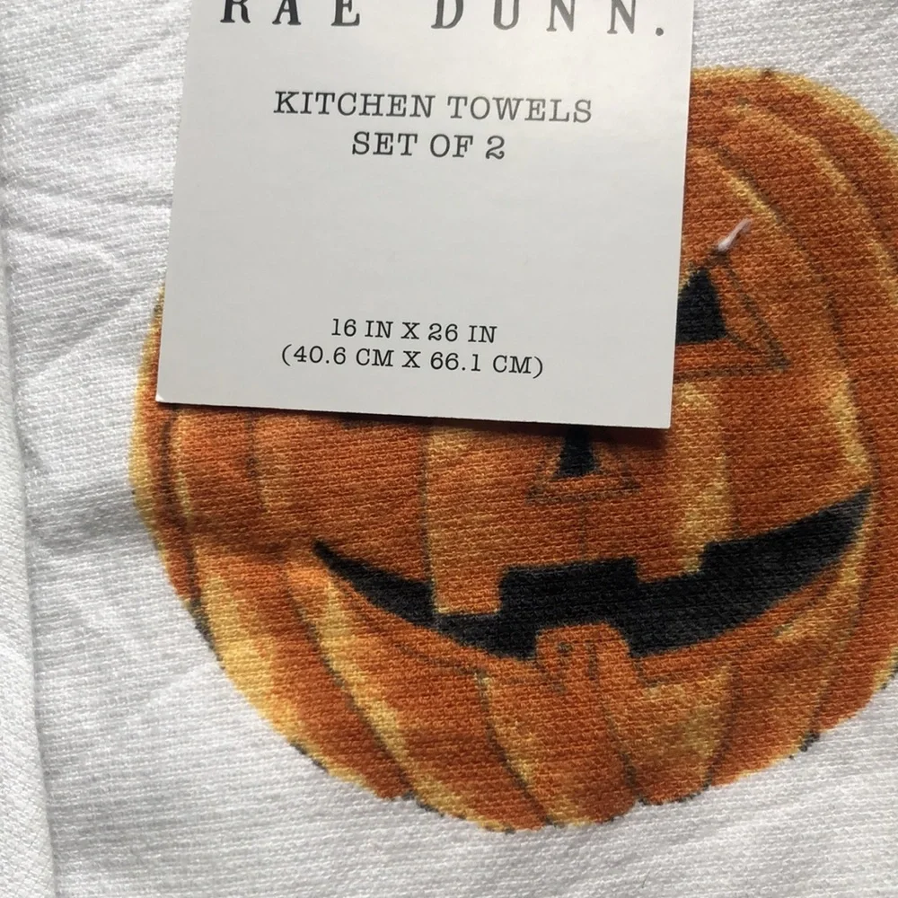 Rae Dunn TRICK OR TREAT kitchen towels